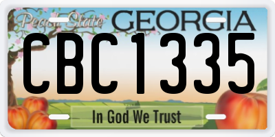 GA license plate CBC1335