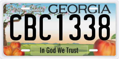 GA license plate CBC1338