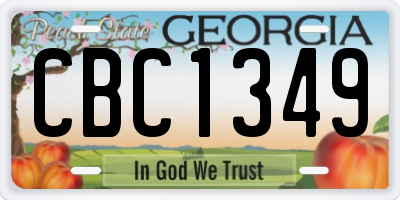 GA license plate CBC1349