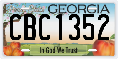 GA license plate CBC1352