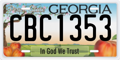 GA license plate CBC1353