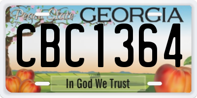 GA license plate CBC1364