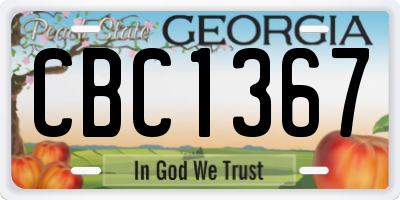 GA license plate CBC1367