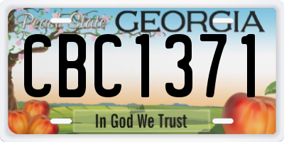 GA license plate CBC1371