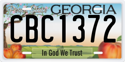 GA license plate CBC1372