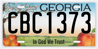 GA license plate CBC1373