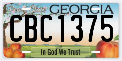 GA license plate CBC1375