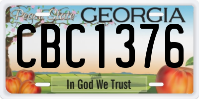 GA license plate CBC1376