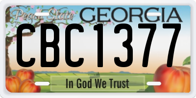 GA license plate CBC1377