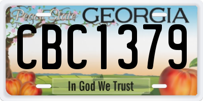 GA license plate CBC1379