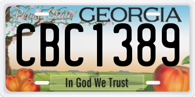 GA license plate CBC1389