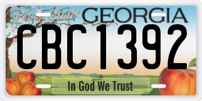 GA license plate CBC1392