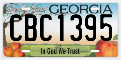 GA license plate CBC1395