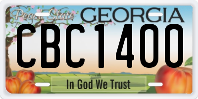 GA license plate CBC1400