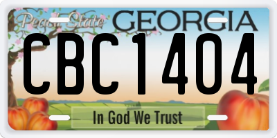 GA license plate CBC1404