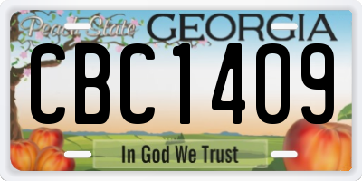 GA license plate CBC1409