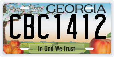 GA license plate CBC1412