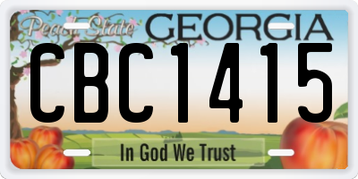 GA license plate CBC1415