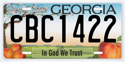 GA license plate CBC1422
