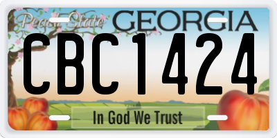 GA license plate CBC1424