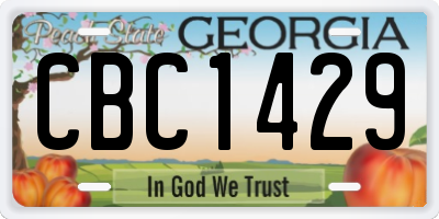 GA license plate CBC1429