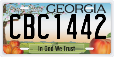 GA license plate CBC1442