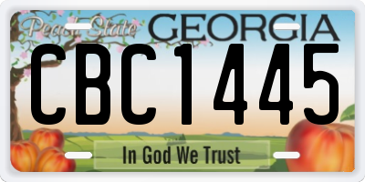 GA license plate CBC1445