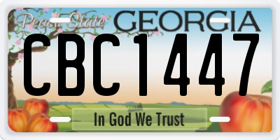 GA license plate CBC1447