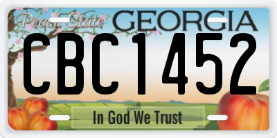 GA license plate CBC1452