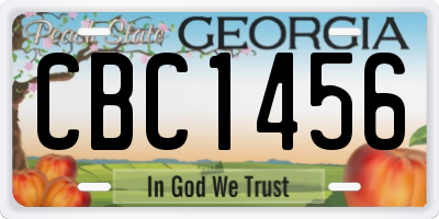GA license plate CBC1456