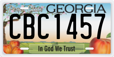 GA license plate CBC1457