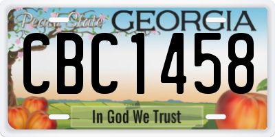 GA license plate CBC1458
