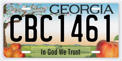 GA license plate CBC1461