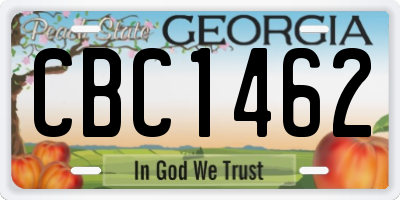 GA license plate CBC1462