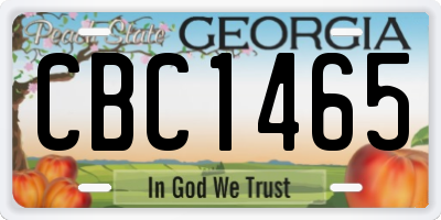 GA license plate CBC1465