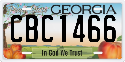 GA license plate CBC1466