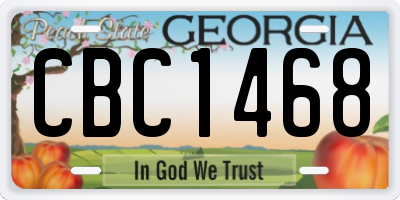 GA license plate CBC1468