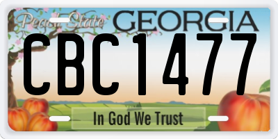 GA license plate CBC1477