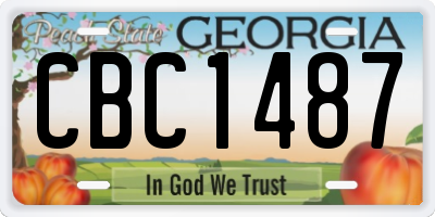 GA license plate CBC1487