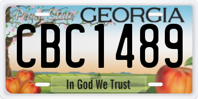 GA license plate CBC1489