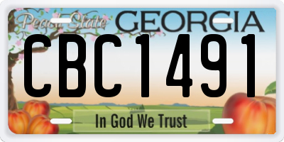 GA license plate CBC1491