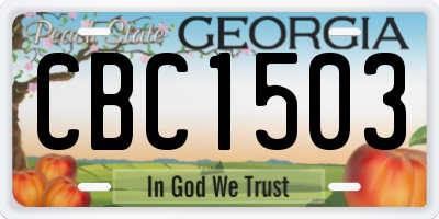 GA license plate CBC1503