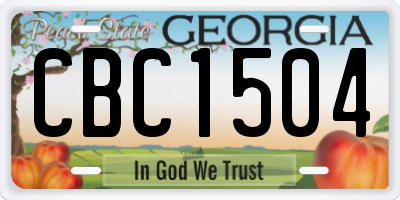 GA license plate CBC1504