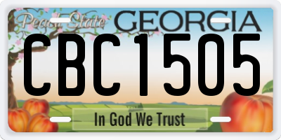 GA license plate CBC1505