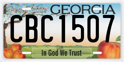 GA license plate CBC1507