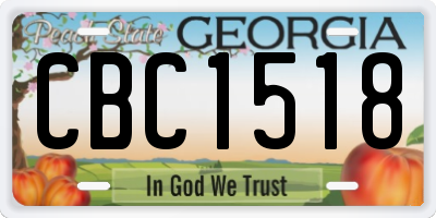 GA license plate CBC1518