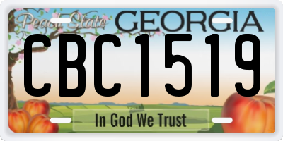 GA license plate CBC1519
