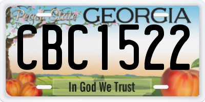 GA license plate CBC1522