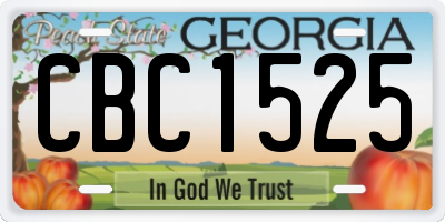 GA license plate CBC1525