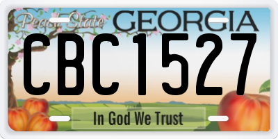 GA license plate CBC1527